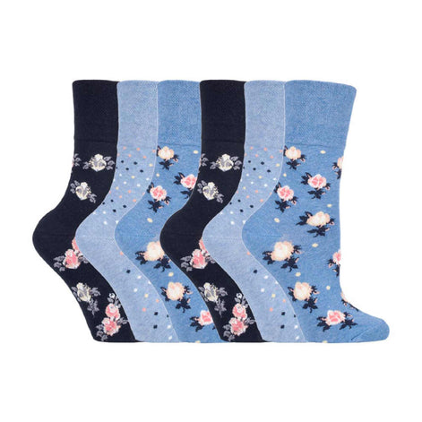 6 Pack Ladies Non Elastic Novelty Design Socks
