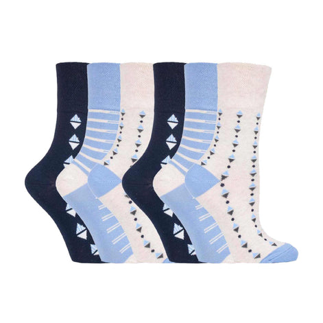 6 Pack Ladies Non Elastic Novelty Design Socks
