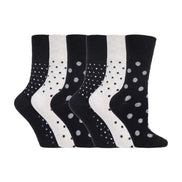 6 Pack Ladies Non Elastic Novelty Design Socks