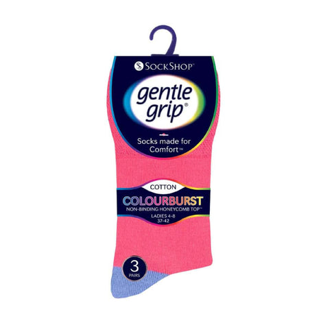 6 Pack Ladies Non Elastic Patterned Cotton Rich Socks