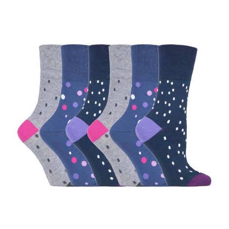 6 Pack Ladies Non Elastic Novelty Design Socks