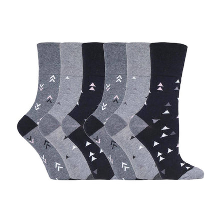 6 Pack Ladies Non Elastic Novelty Design Socks