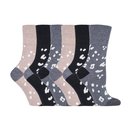 6 Pack Ladies Non Elastic Novelty Design Socks