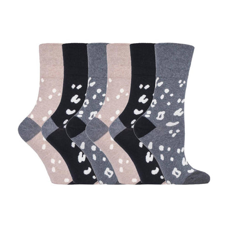 6 Pack Ladies Non Elastic Novelty Design Socks