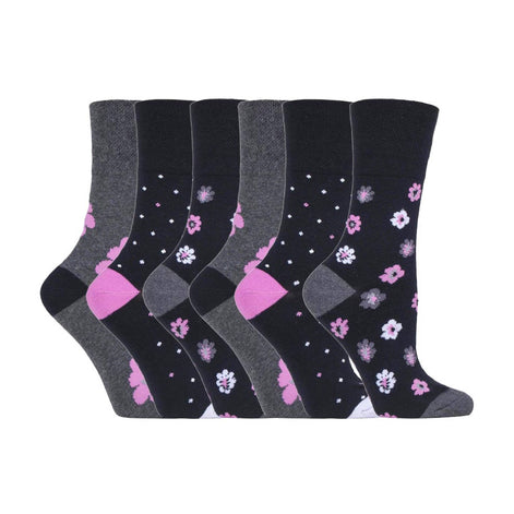 6 Pack Ladies Non Elastic Novelty Design Socks