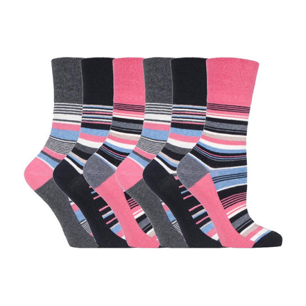 6 Pack Ladies Non Elastic Novelty Design Socks