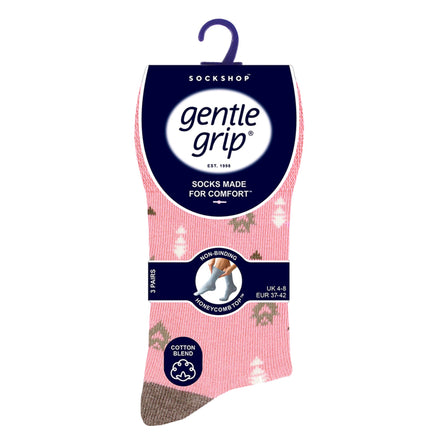 6 Pack Ladies Non Elastic Novelty Design Socks