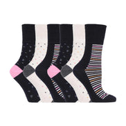 6 Pack Ladies Non Elastic Novelty Design Socks