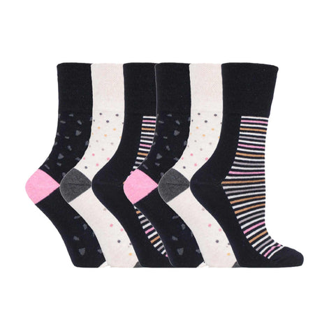 6 Pack Ladies Non Elastic Novelty Design Socks