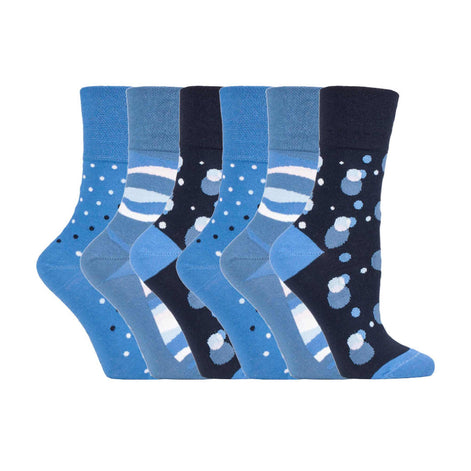 6 Pack Ladies Non Elastic Novelty Design Socks