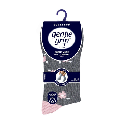 6 Pack Ladies Patterned Cotton Non Elastic Socks