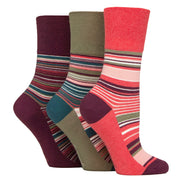 6 Pack Ladies Patterned Cotton Non Elastic Socks