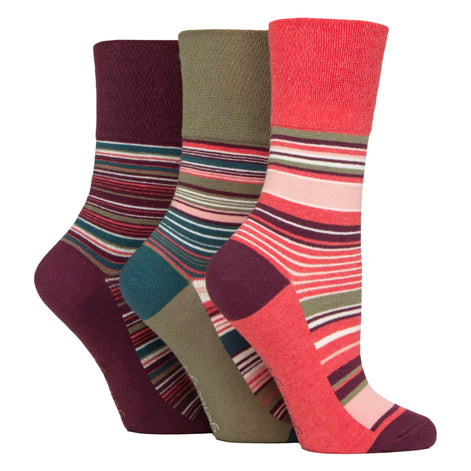 6 Pack Ladies Patterned Cotton Non Elastic Socks