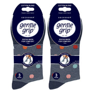 6 Pack Ladies Patterned Cotton Non Elastic Socks