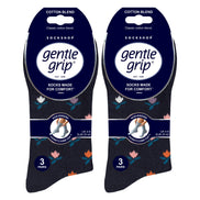6 Pack Ladies Patterned Cotton Non Elastic Socks