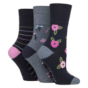 6 Pairs Ladies Cotton Socks | Patterned Soft Non-Binding Everyday Socks