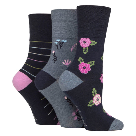 6 Pairs Ladies Cotton Socks | Patterned Soft Non-Binding Everyday Socks