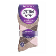 6 Pack Ladies Non Elastic Argyle Patterned Cotton Socks