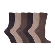 6 Pack Ladies Patterned Cotton Non Elastic Socks