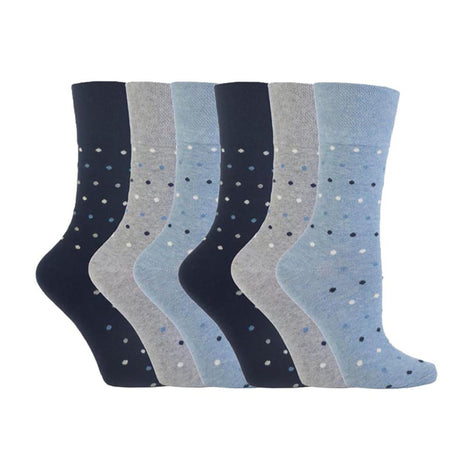 6 Pack Ladies Non Elastic Patterned Cotton Socks for Poor Circulation