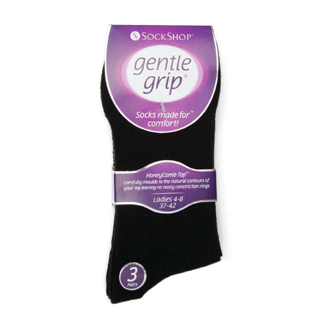 6 Pack Ladies Non Elastic Plain Coloured Cotton Socks