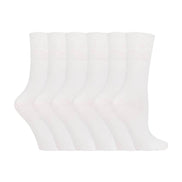 6 Pack Ladies Non Elastic Plain Coloured Cotton Socks