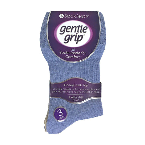 6 Pack Ladies Non Elastic Plain Coloured Cotton Socks