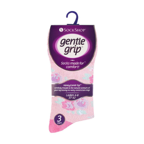 6 Pack Ladies Patterned Non Elastic Cotton Socks