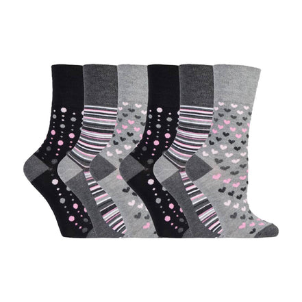 6 Pack Ladies Non Elastic Loose Top Bamboo Socks