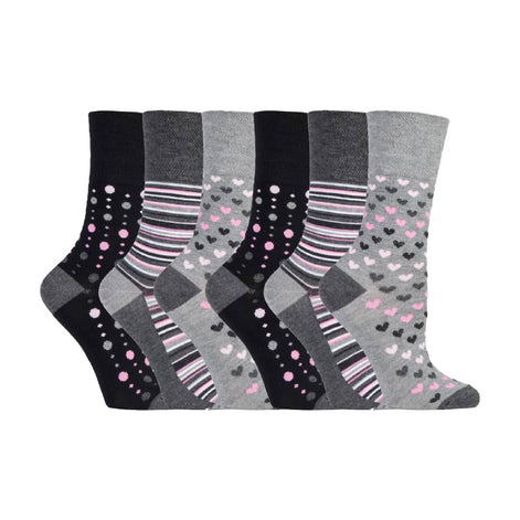 6 Pack Ladies Non Elastic Loose Top Bamboo Socks