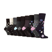 9 Pack Ladies Soft Breathable Bamboo Non Elastic Dress Socks