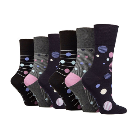 6 Pack Ladies Non Elastic Loose Top Bamboo Socks