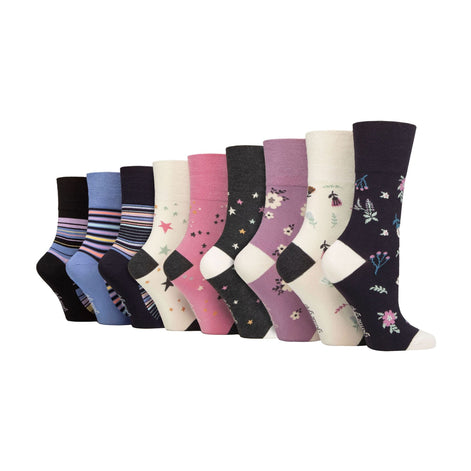 9 Pack Ladies Soft Breathable Bamboo Non Elastic Dress Socks