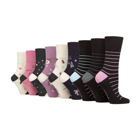 9 Pack Ladies Soft Breathable Bamboo Non Elastic Dress Socks