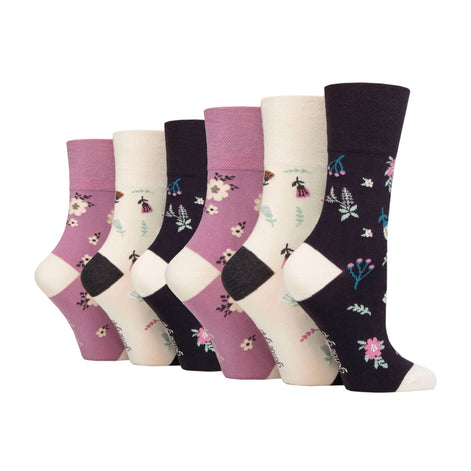 6 Pack Ladies Non Elastic Loose Top Bamboo Socks