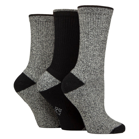 3 Pairs Ladies Water Repellent Midweight Outdoor Socks for Hiking & Walking