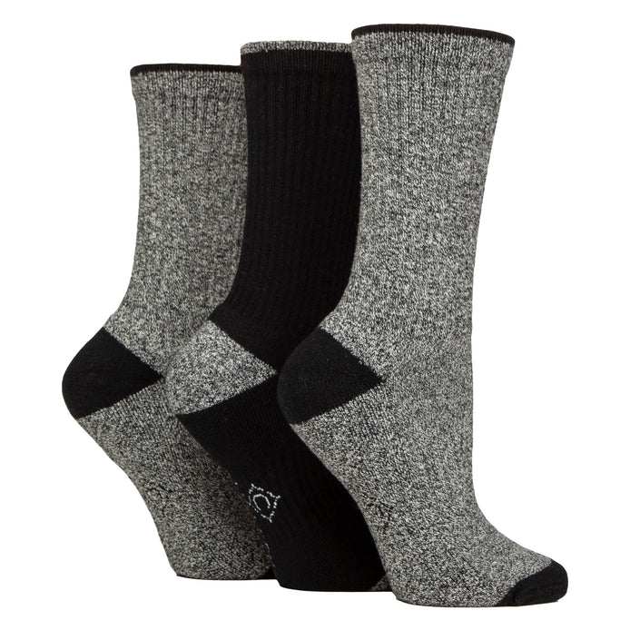 3 Pairs Ladies Water Repellent Midweight Outdoor Socks for Hiking & Walking