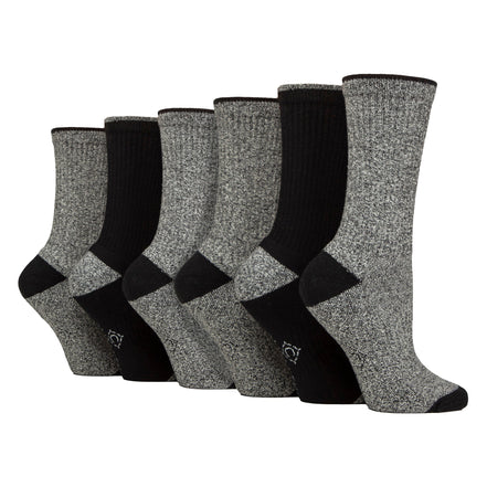 6 Pairs Ladies Water Repellent Midweight Outdoor Socks for Hiking & Walking