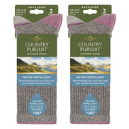 6 Pairs Ladies Water Repellent Midweight Outdoor Socks for Hiking & Walking