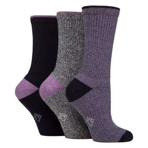 3 Pairs Ladies Water Repellent Midweight Outdoor Socks for Hiking & Walking
