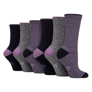 6 Pairs Ladies Water Repellent Midweight Outdoor Socks for Hiking & Walking