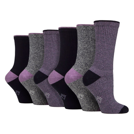 6 Pairs Ladies Water Repellent Midweight Outdoor Socks for Hiking & Walking