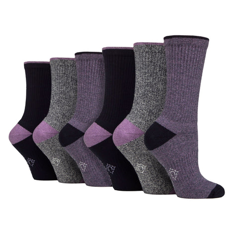 6 Pairs Ladies Water Repellent Midweight Outdoor Socks for Hiking & Walking
