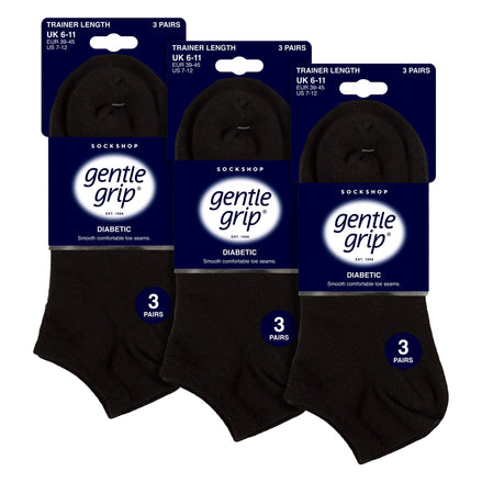 9 Pack Mens Diabetic Trainer Socks, Swollen Feet Wide Ankle Socks
