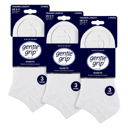 9 Pack Mens Diabetic Trainer Socks, Swollen Feet Wide Ankle Socks