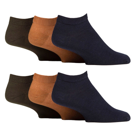 6 Pack Mens Diabetic Trainer Socks | Loose Top Wide Ankle Socks