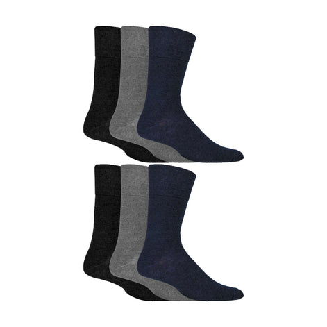 6 Pack Men's Non Elastic Soft Top Cotton Diabetic Socks