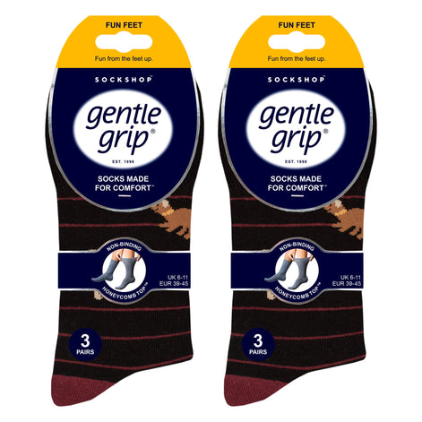 6 Pairs Mens  NON ELASTIC Cotton Rich Novelty Patterned Socks