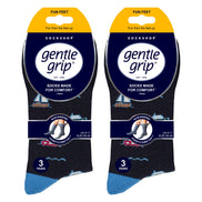 6 Pairs Mens  NON ELASTIC Cotton Rich Novelty Patterned Socks
