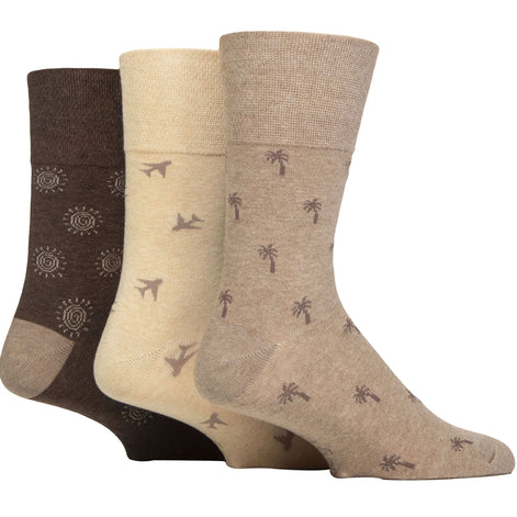 6 Pack Men's Non Elastic Loose Top Patterned Socks